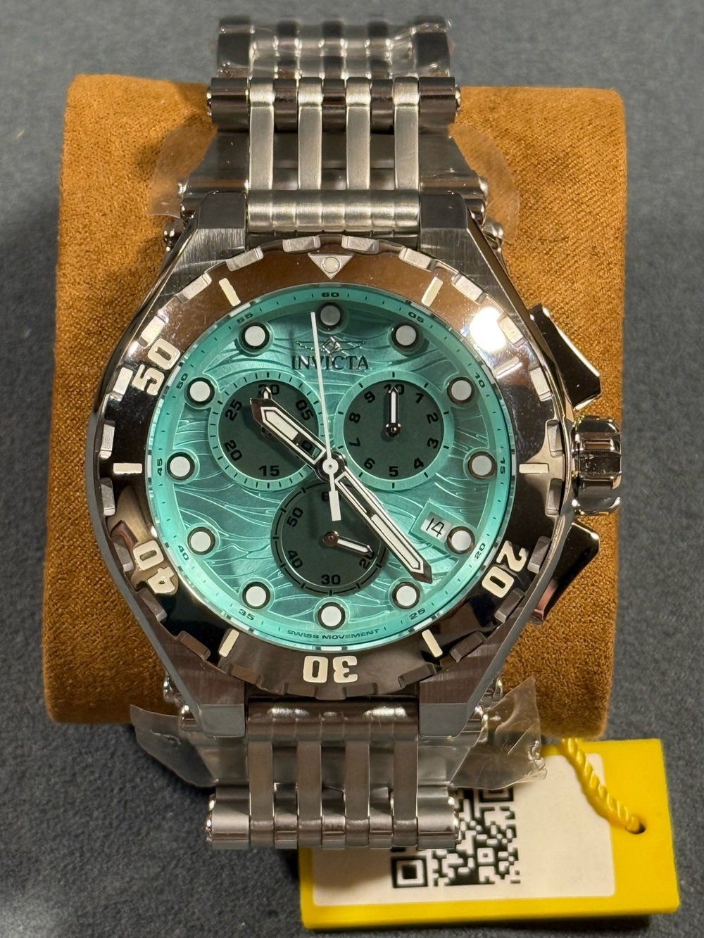 Invicta 44960 Masterpiece Excursion Stainless Chronograph Aqua/Turquoise Dial